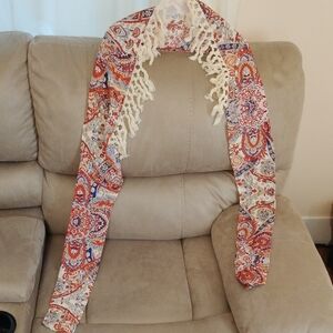 Colorful Paisley Scarf with Fringe